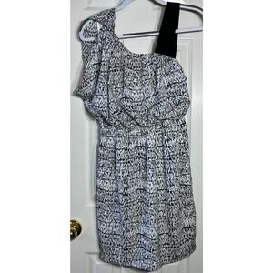 BCBGeneration Women's Size Small One Shoulder Dress with Pockets White Black